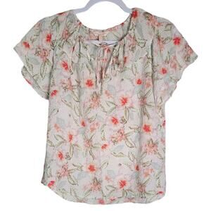 Rebecca Taylor 2 Short Sleeve Sheer Top